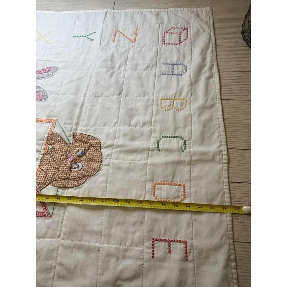 Jack Dempsey Completed Needle Art Cross Stitch Baby Blocks Crib Blanket 38